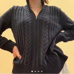 NAVY BLUE VINTAGE ZIP UP